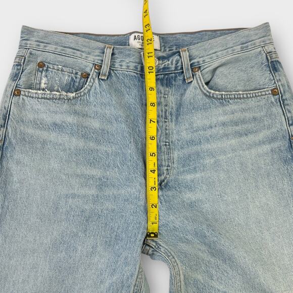 AGOLDE Riley High Rise Distressed Straight Crop Jean in Shatter Size 29 - Picture 11 of 11